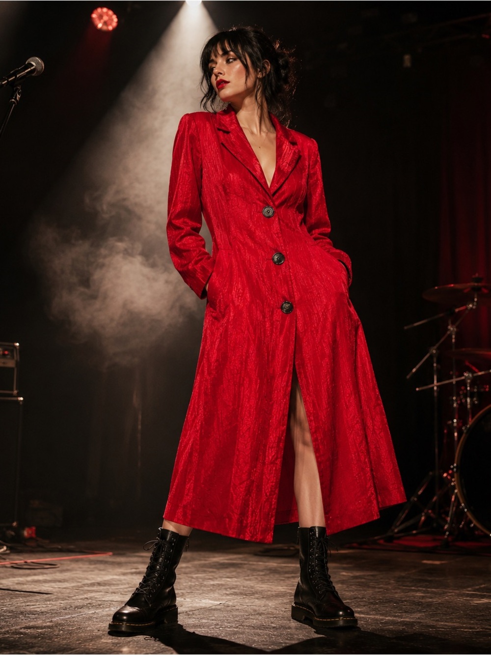 TUNNEL VISION
Mazzy vibrant Red Longline Coat S